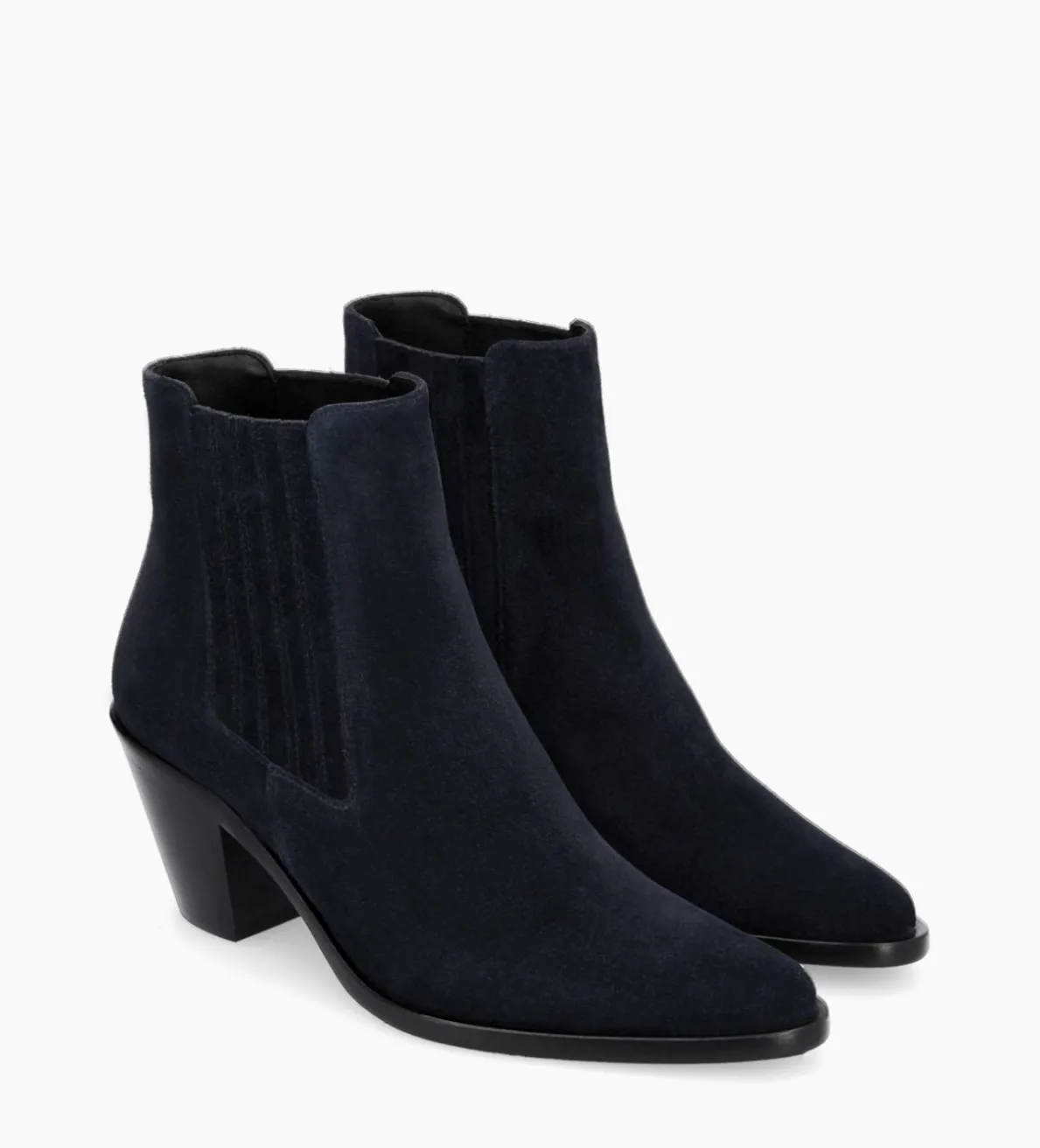 Discount FREE LANCE Paris Bottine chelsea à talon - Jane 70 - Cuir velours - Marine