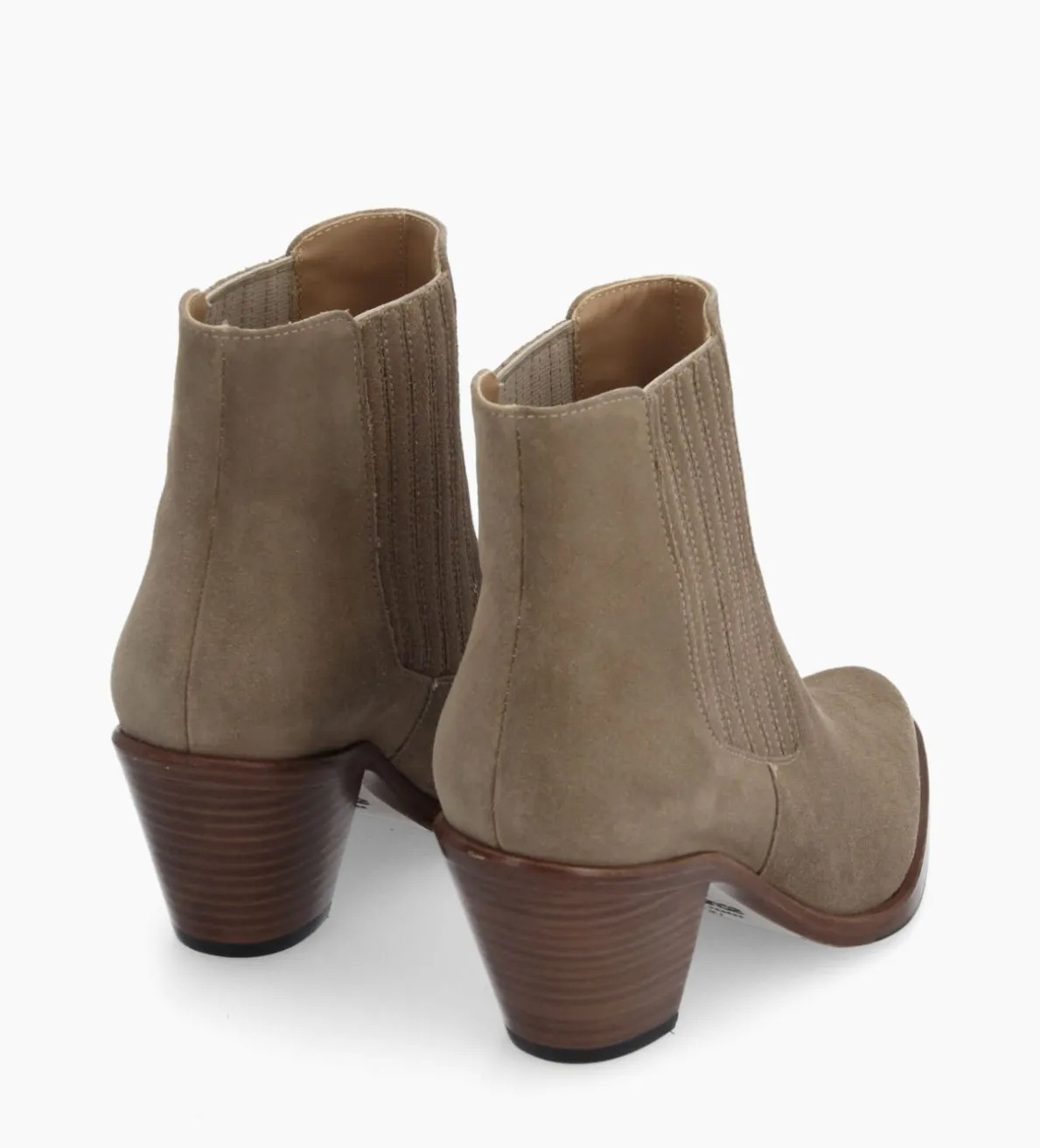 Outlet FREE LANCE Paris Bottine chelsea à talon - Jane 70 - Cuir velours - Grège