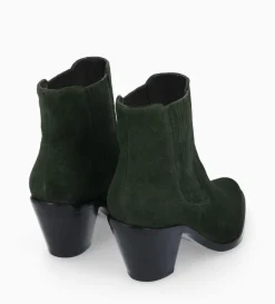 Sale FREE LANCE Paris Bottine chelsea à talon - Jane 70 - Cuir velours - Militaire