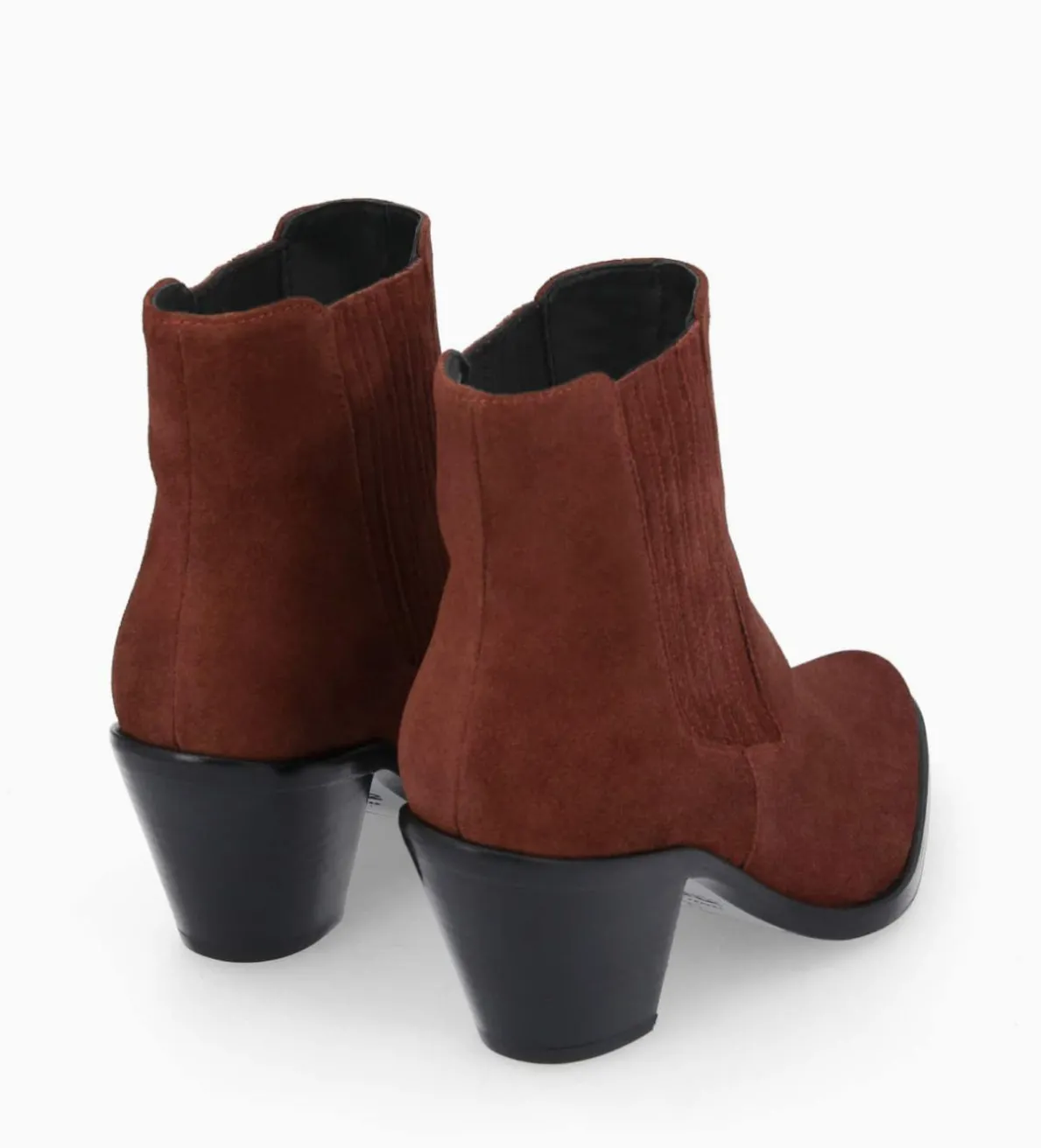 Clearance FREE LANCE Paris Bottine chelsea à talon - Jane 70 - Cuir velours - Grenat