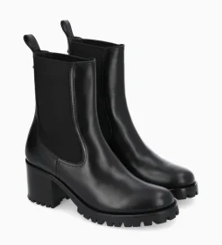 Outlet FREE LANCE Paris Bottine chelsea à talon - Jade 45 - Cuir de veau lisse brillant - Noir