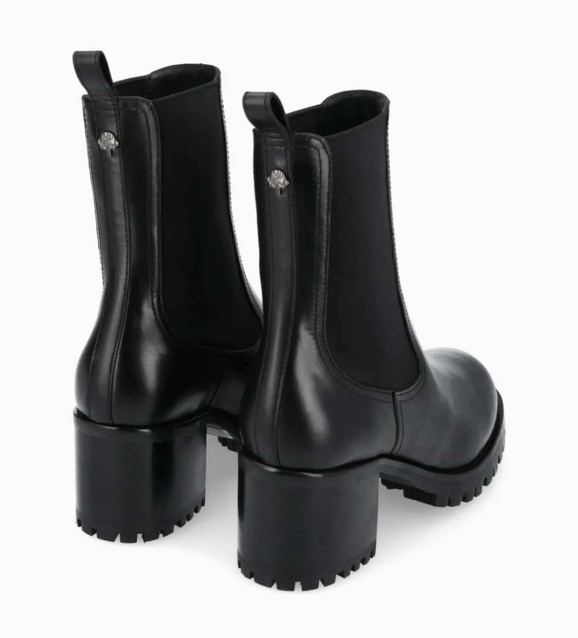 Outlet FREE LANCE Paris Bottine chelsea à talon - Jade 45 - Cuir de veau lisse brillant - Noir