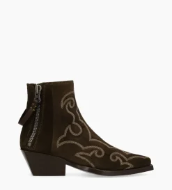 Best FREE LANCE Paris Bottine Western - Calamity 40 - Cuir velours - Marron foncé Marronfoncé