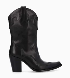 Best FREE LANCE Paris Bottine western à talon - Andy 80 - Cuir de veau lisse mat - Noir