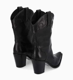 Best FREE LANCE Paris Bottine western à talon - Andy 80 - Cuir de veau lisse mat - Noir