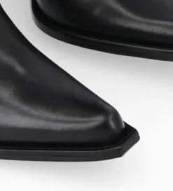 Clearance FREE LANCE Paris Bottine western brodée à talon avec clous - Tippi 80 - Cuir de veau lisse/Cuir imprimé serpent - Noir