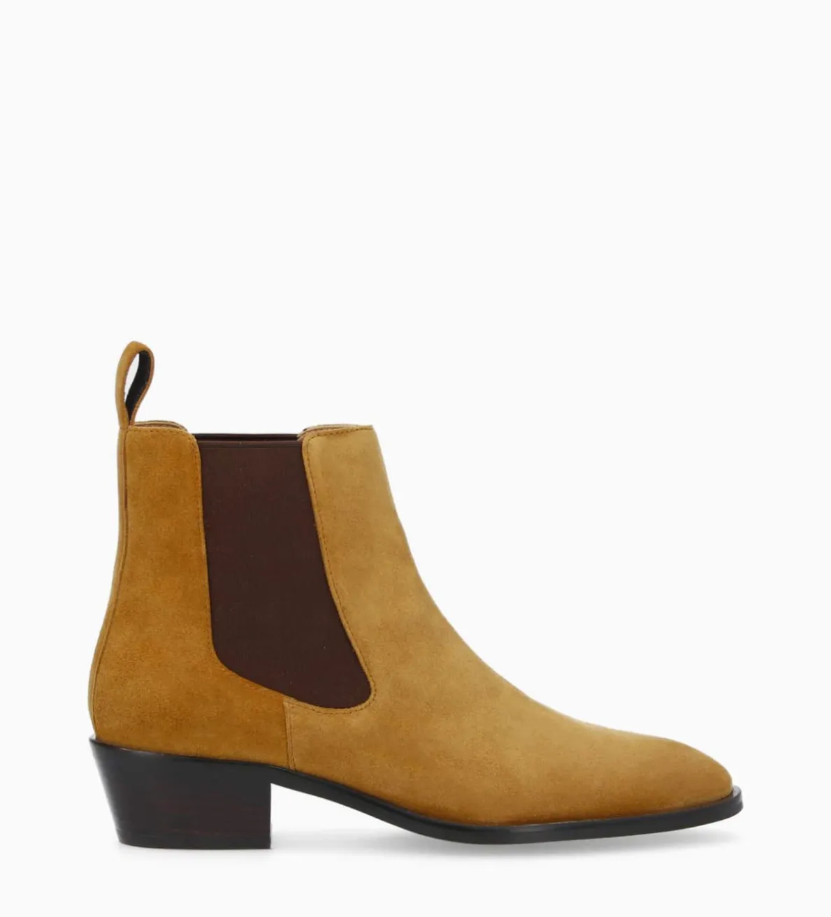 New FREE LANCE Paris Bottine western chelsea - Kim 40 - Cuir velours - Caramel