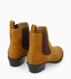 New FREE LANCE Paris Bottine western chelsea - Kim 40 - Cuir velours - Caramel