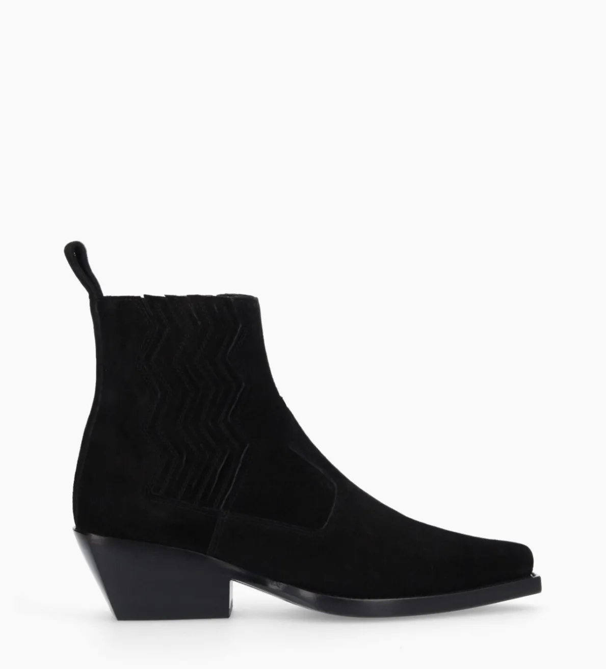 Clearance FREE LANCE Paris Bottine western chelsea - Calamity 40 - Cuir velours - Noir