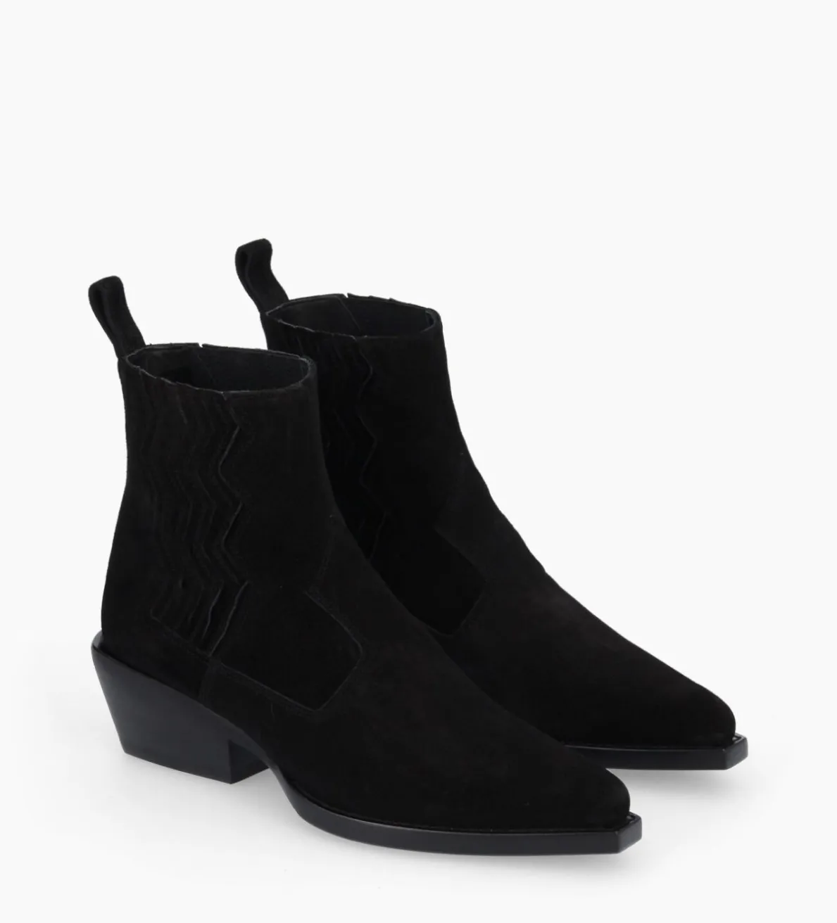 Clearance FREE LANCE Paris Bottine western chelsea - Calamity 40 - Cuir velours - Noir