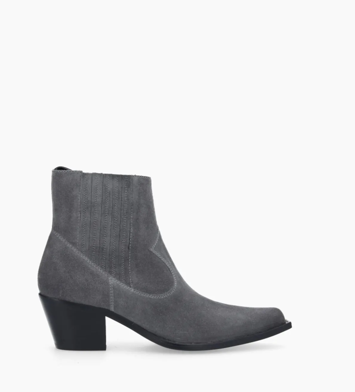 Clearance FREE LANCE Paris Bottine western chelsea - Sibelle 50 - Cuir velours - Stone