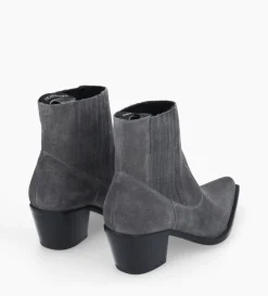 Clearance FREE LANCE Paris Bottine western chelsea - Sibelle 50 - Cuir velours - Stone