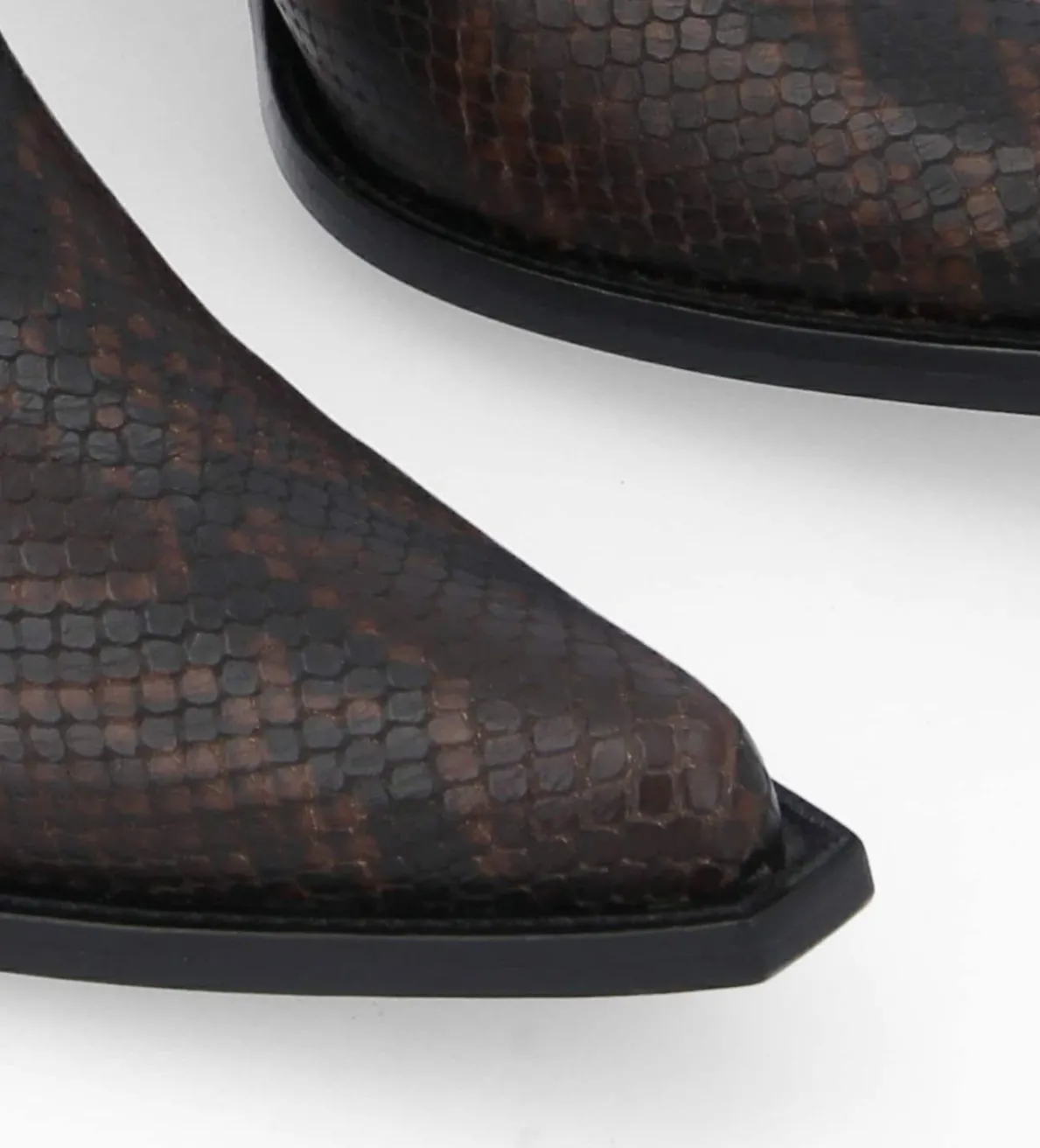 Hot FREE LANCE Paris Bottine western chelsea - Sibelle 50 - Cuir imprimé serpent - Café