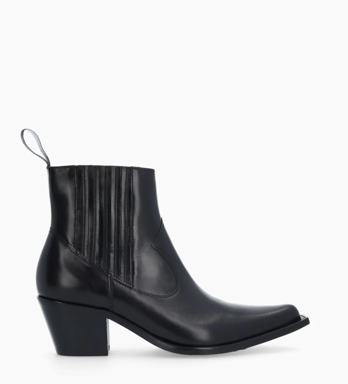 FREE LANCE Paris Bottine western chelsea - Sibelle 50 - Cuir lisse - Noir