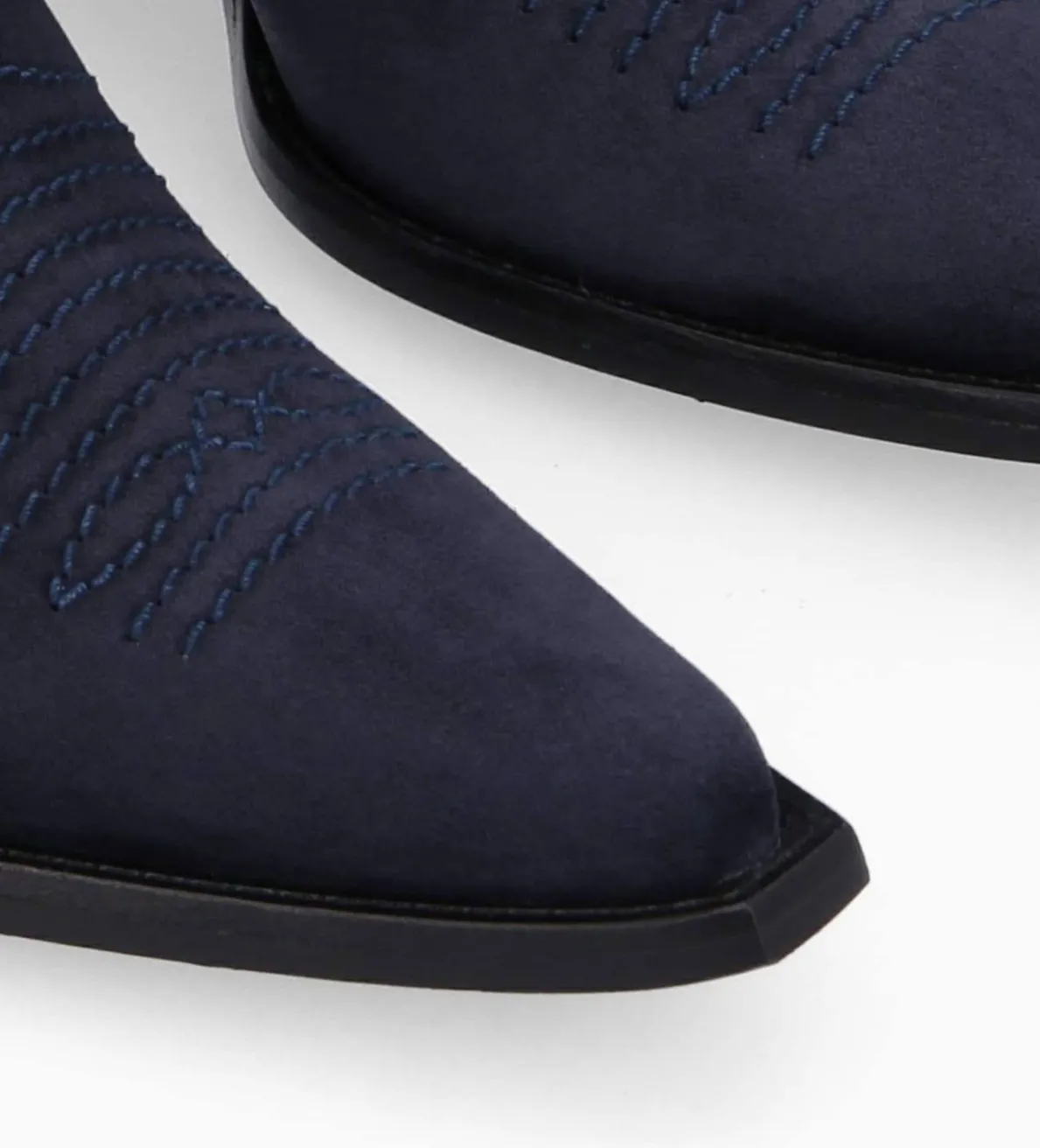 FREE LANCE Paris Bottine western chelsea brodée à talon - Simone 50 - Cuir velours - Marine