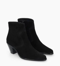 Sale FREE LANCE Paris Bottine western zippée - Jane 7 - Cuir velours - Noir