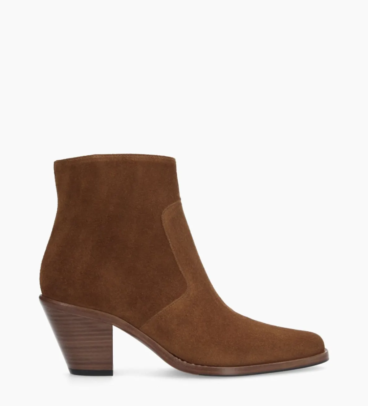 Online FREE LANCE Paris Bottine western zippée - Jane 7 - Cuir velours - Marron