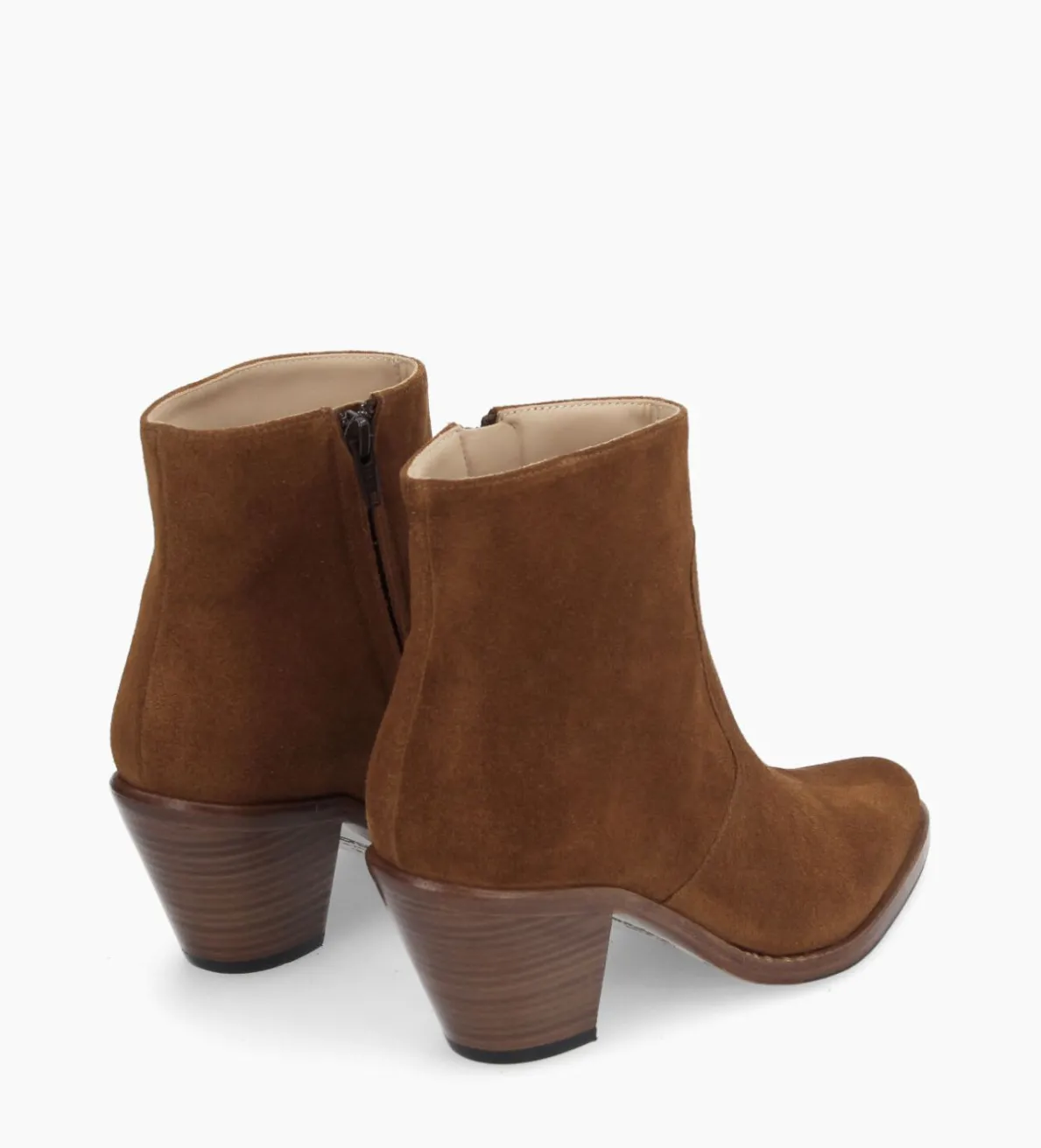 Online FREE LANCE Paris Bottine western zippée - Jane 7 - Cuir velours - Marron