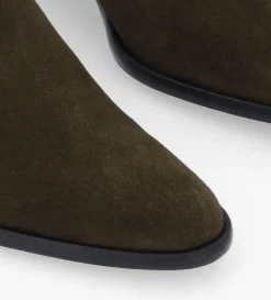 Sale FREE LANCE Paris Bottine western zippée à talon - Jane 5 - Cuir velours - Kaki