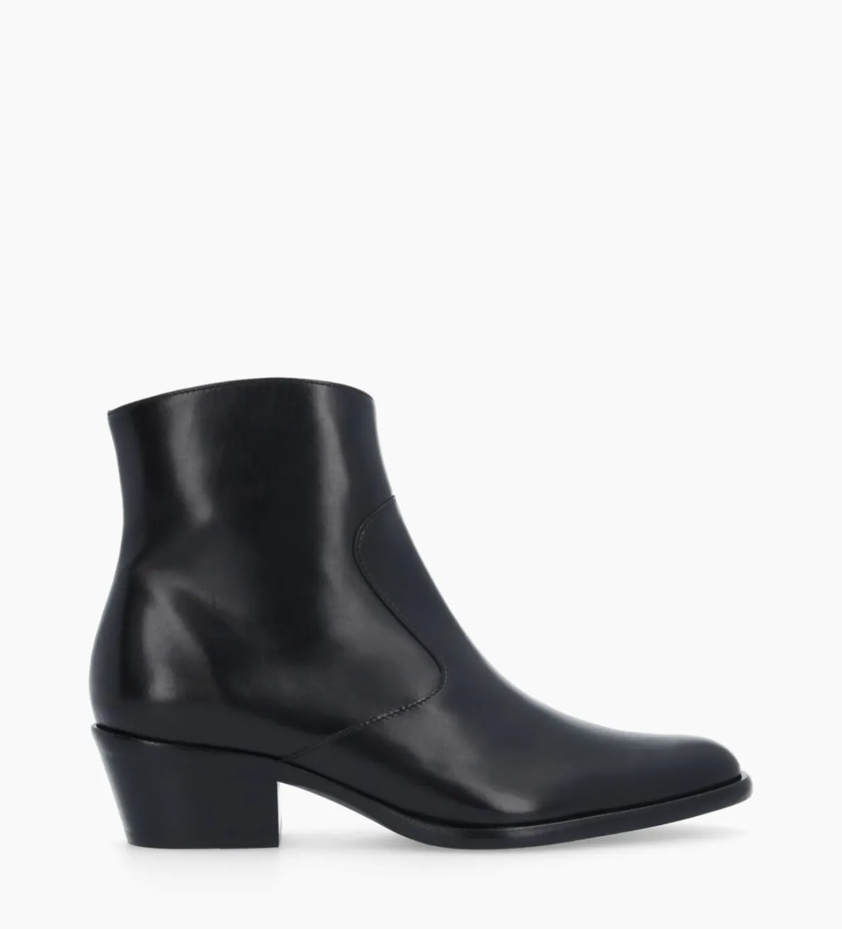 Clearance FREE LANCE Paris Bottine western zippée à talon - Jane 5 - Cuir lisse - Noir