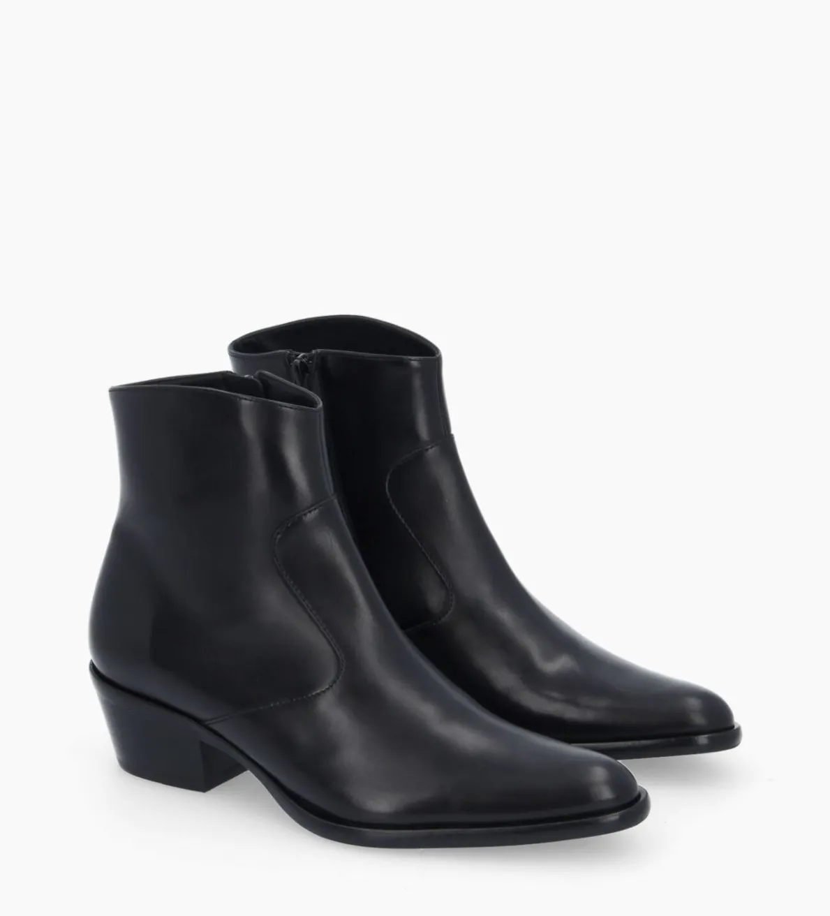 Clearance FREE LANCE Paris Bottine western zippée à talon - Jane 5 - Cuir lisse - Noir