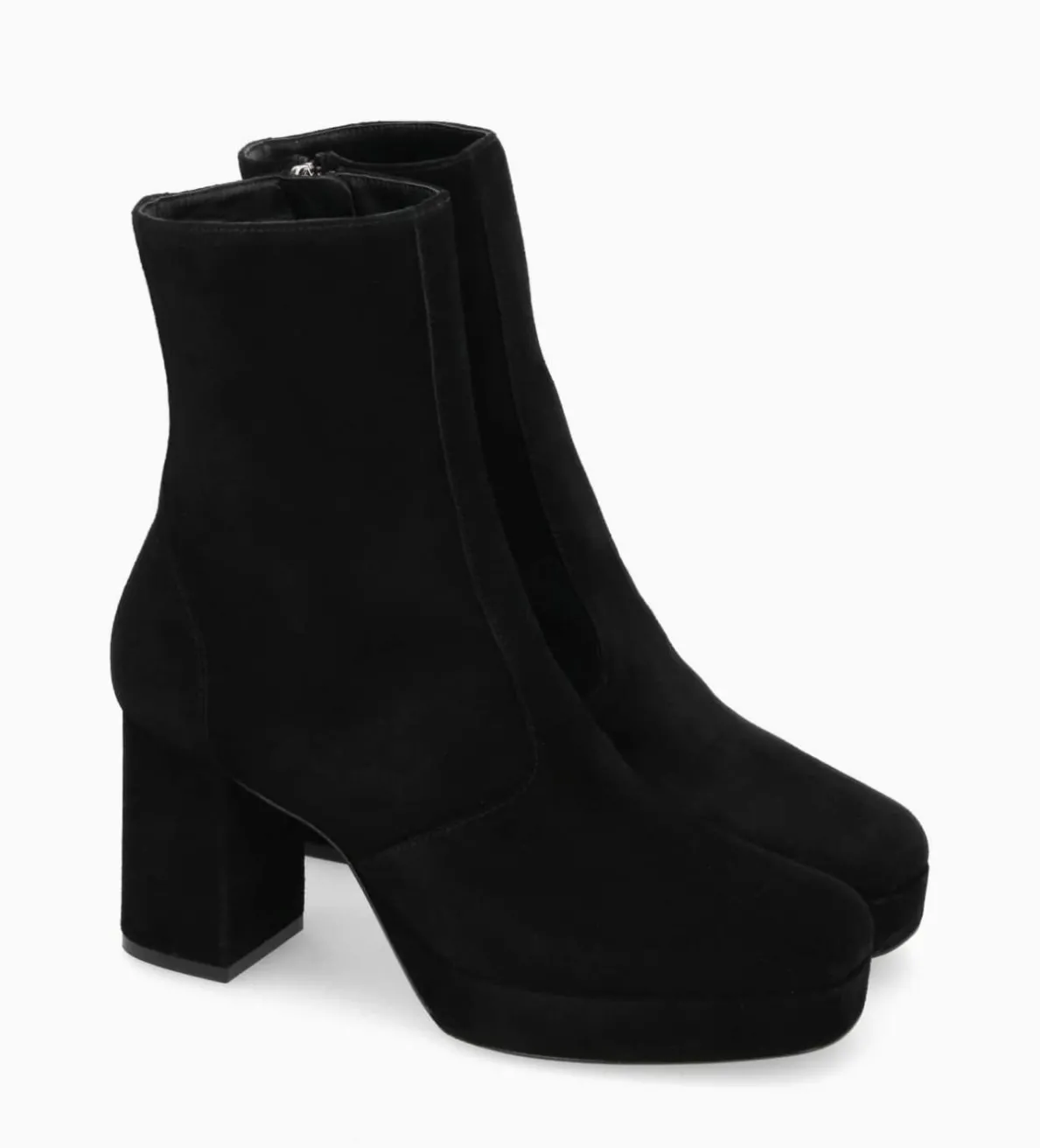 Clearance FREE LANCE Paris Bottine zippée à talon - Carlotta 70 - Cuir velours - Noir