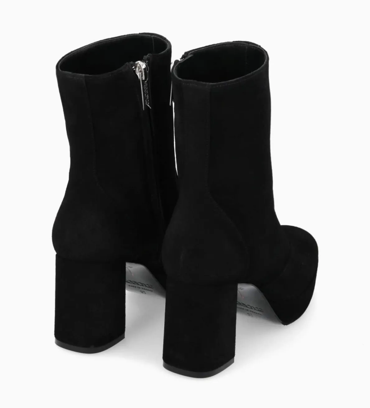 Clearance FREE LANCE Paris Bottine zippée à talon - Carlotta 70 - Cuir velours - Noir