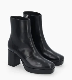 Hot FREE LANCE Paris Bottine zippée à talon - Carlotta 70 - Cuir lisse - Noir