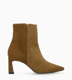 Discount FREE LANCE Paris Bottine zippée à talon - Cathleen 65 - Cuir velours - Sienna