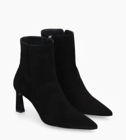 Discount FREE LANCE Paris Bottine zippée à talon - Cathleen 65 - Cuir velours - Noir