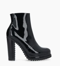 New FREE LANCE Paris Bottine zippée à talon - Lery 7 - Cuir vernis - Noir