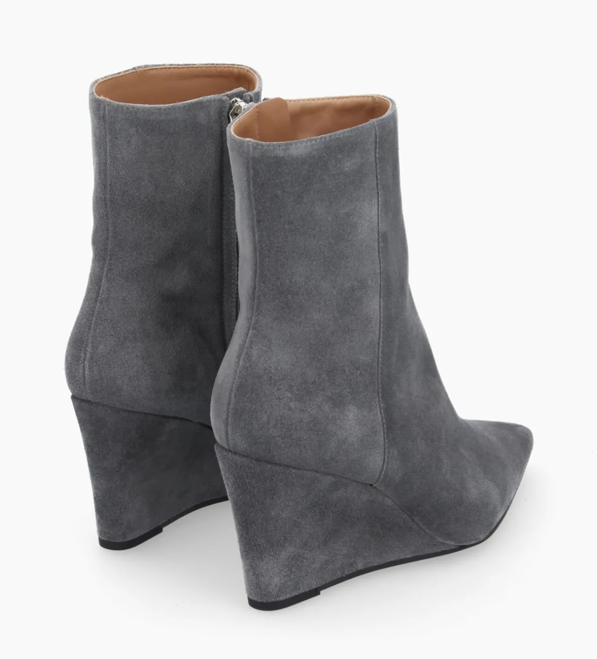 Sale FREE LANCE Paris Bottine zippée à talon compensé - Florence 70 - Cuir velours - Stone