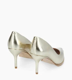 Outlet FREE LANCE Paris Escarpin à bout pointu - Jamie 70 - Cuir métallisé - Champagne