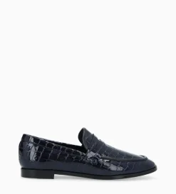 Clearance FREE LANCE Paris Mocassin - Anaïs - Cuir imprimé crocodile verni - Noir