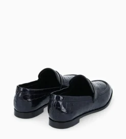 Clearance FREE LANCE Paris Mocassin - Anaïs - Cuir imprimé crocodile verni - Noir
