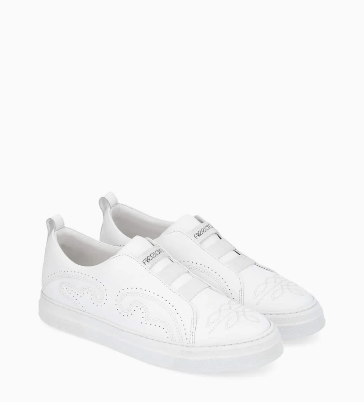 Online FREE LANCE Paris Sneaker - Panic - Cuir lisse - Blanc